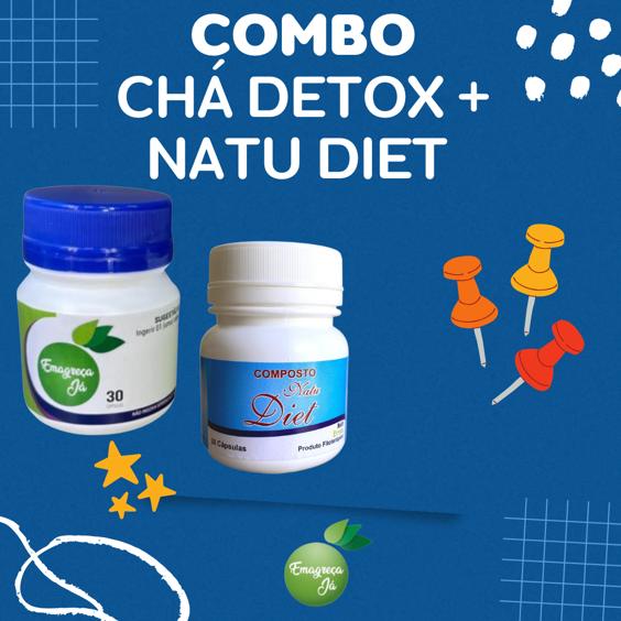 NATU DIET 30 CAPS MAIS CHÁ DETOX 30 CAPS 