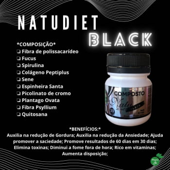 2 POTES NATU DIET BLACK 30 CAPS DESBLOQUEADOR NA PERCA DE PESO